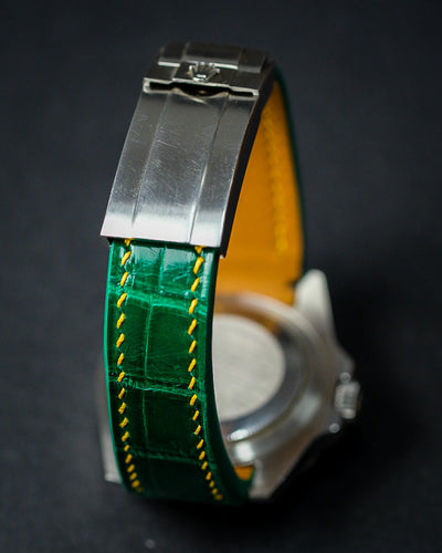 Bespoke Watch Strap in Emerald Green Crocodile