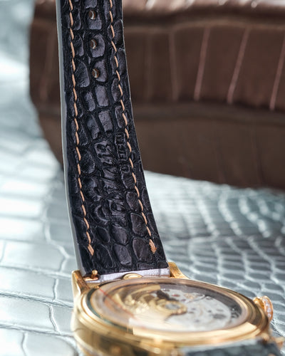 Bespoke Watch Strap in Metallic Silver Alligator