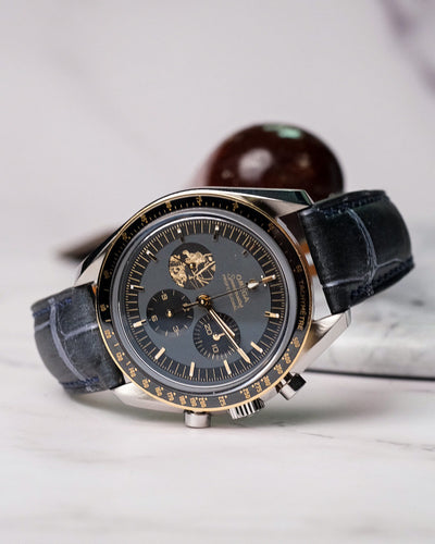 Bespoke Watch Strap in Black Silver Crocodile