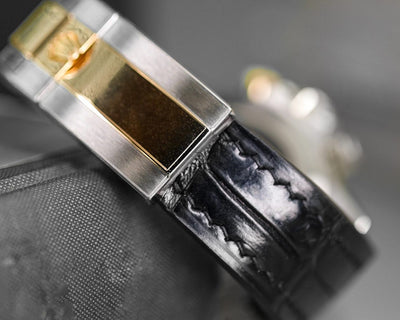 Bespoke Watch Strap in Black Crocodile