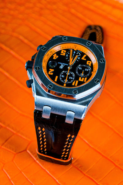 Bespoke Watch Strap in Jet Black Crocodile