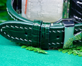 Bespoke Watch Strap in Hunter Green Crocodile