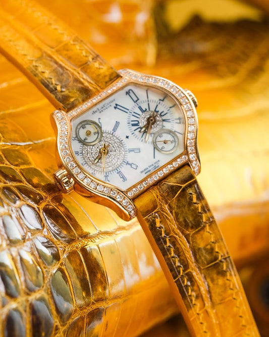 Bespoke Watch Strap in Yellow Himalayan Crocodile