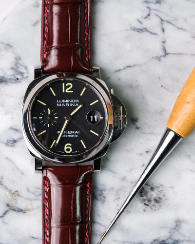 Bespoke Watch Strap in Reddish Brown Crocodile