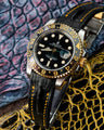 Bespoke Watch Strap in Black Crocodile