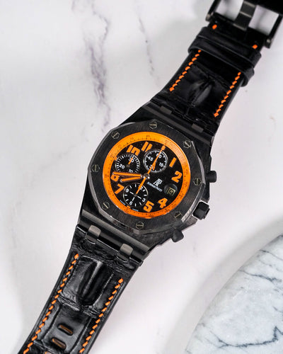 Bespoke Watch Strap in Jet Black Crocodile