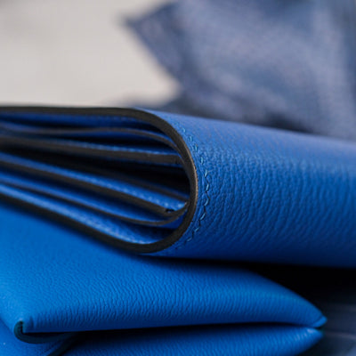 Bespoke Bifold Wallet in Royal Blue Chèvre