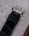 Bespoke Watch Strap In Black Crocodile