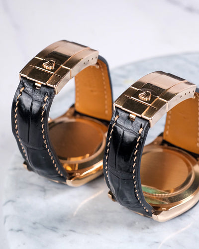 Bespoke Watch Straps in Black Crocodile