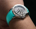 Solitaire Rubber straps in Turquoise Blue Rolex Yacht-Master 116622