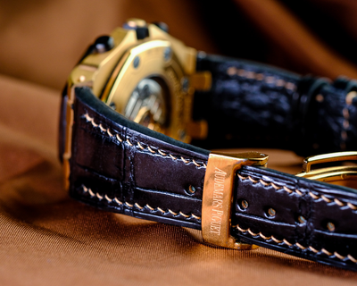 Bespoke Watch Strap in Black Crocodile