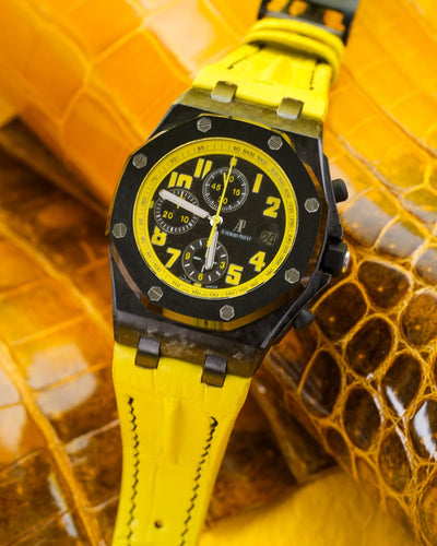 Bespoke Watch Strap in Yellow Crocodile