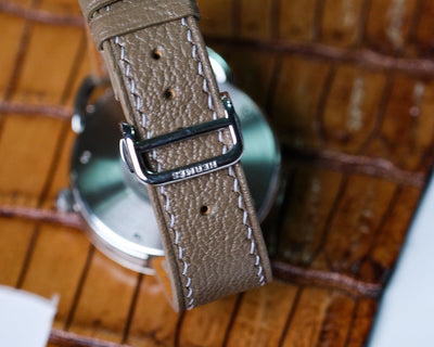 Bespoke Watch Strap in Taupe Chèvre
