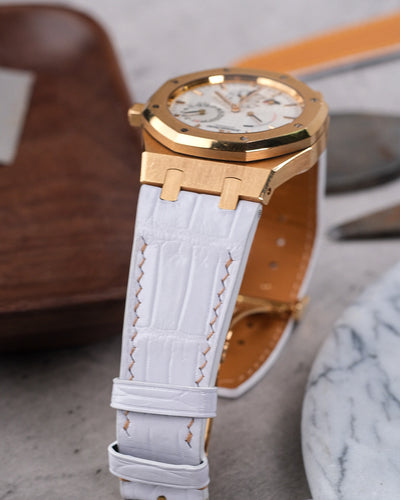Bespoke Watch Strap in White Crocodile