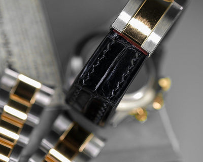 Bespoke Watch Strap in Black Crocodile