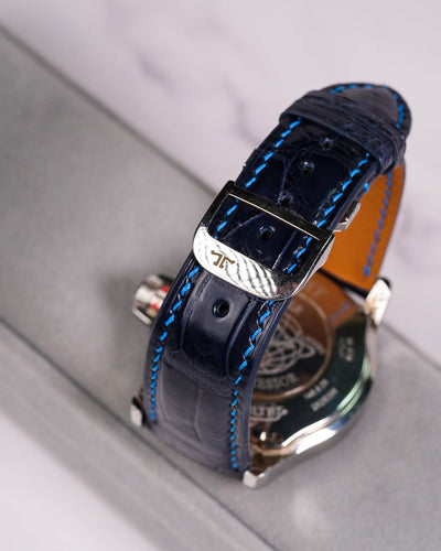 Bespoke Watch Strap in Navy Blue Crocodile