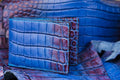Bespoke Bifold Wallet in Electric Blue Himalayan Crocodile
