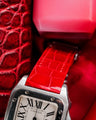 Bespoke Watch Strap in Ferrari Red Crocodile