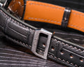 Bespoke Watch Strap in Charcoal Grey Alligator