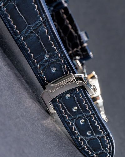 Bespoke Watch Strap in Navy Blue Crocodile