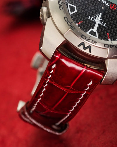 Bespoke Watch Strap in Blood Red Crocodile