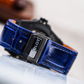 Bespoke Watch Strap in Electric Blue Crocodile