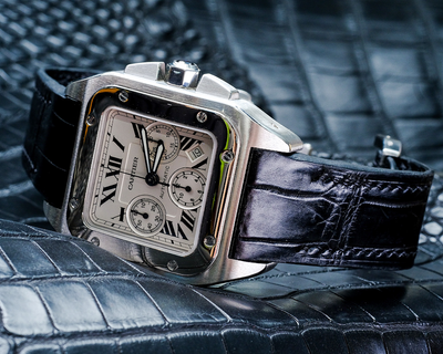 Bespoke Watch Strap in Black Crocodile