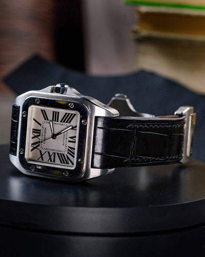 Bespoke Watch Strap in Black Crocodile