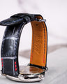 Bespoke Watch Strap in Black Sliver Alligator