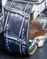 Bespoke Watch Strap in Black Silver Alligator