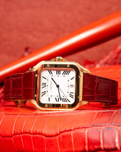 Bespoke Watch Strap in Blood Red Crocodile