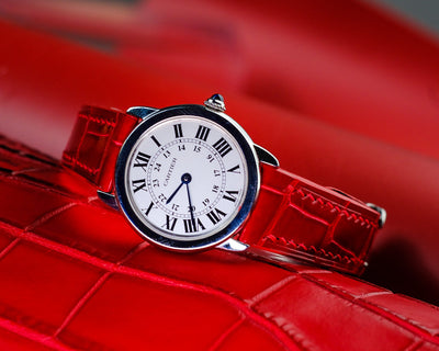 Bespoke Watch Strap in Ferrari Red Crocodile