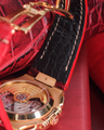 Bespoke Watch Strap in Red Himalayan Crocodile