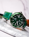 Bespoke Watch Strap in Emerald Green Crocodile