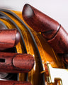 Bespoke Reversible Belt in Yellow Crocodile & Navy Blue Epsom