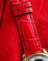 Bespoke Watch Strap in Ferrari Red Crocodile