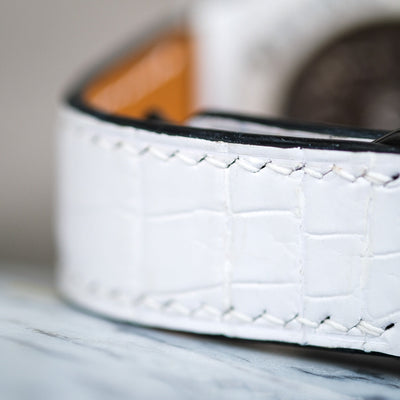 Bespoke Watch Strap in White Crocodile