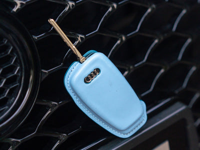 Bespoke Key Fob Covers in Baby Blue & Baby Pink Nappa