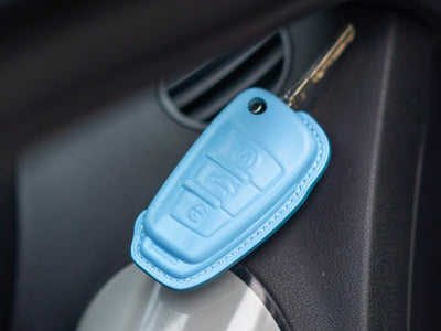 Bespoke Key Fob Covers in Baby Blue & Baby Pink Nappa