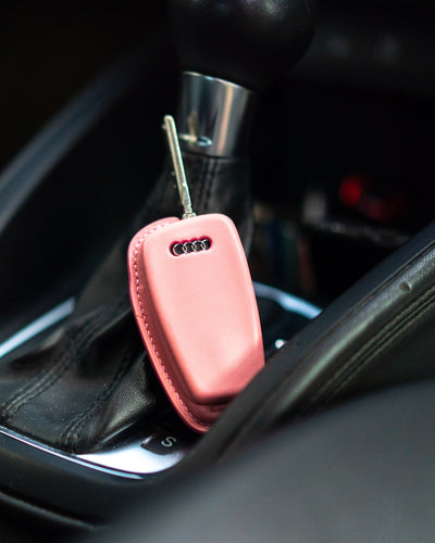 Bespoke Key Fob Covers in Baby Blue & Baby Pink Nappa