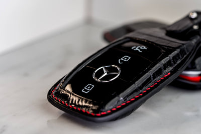 Bespoke Key Fob Cover in Black Crocodile