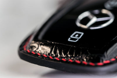 Bespoke Key Fob Cover in Black Crocodile