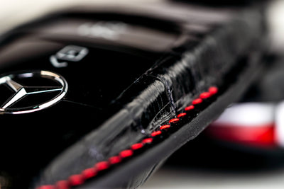 Bespoke Key Fob Cover in Black Crocodile