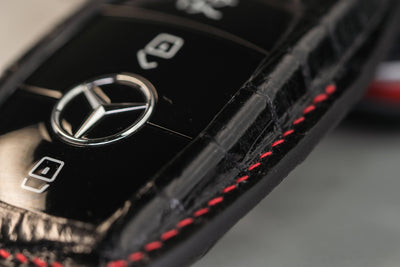 Bespoke Key Fob Cover in Black Crocodile
