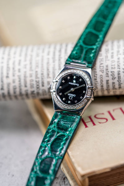 Bespoke Watch Strap in Emerald Green Crocodile