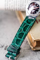 Bespoke Watch Strap in Emerald Green Crocodile