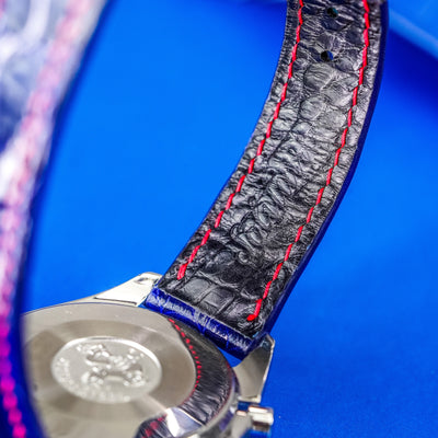 Bespoke Watch Strap in Electric Blue Crocodile