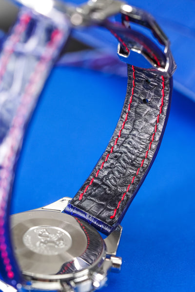 Bespoke Watch Strap in Electric Blue Crocodile