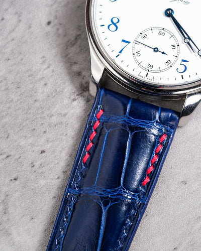 Bespoke Watch Strap in Electric Blue Crocodile