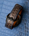 Bespoke Watch Strap in Charcoal Grey Alligator